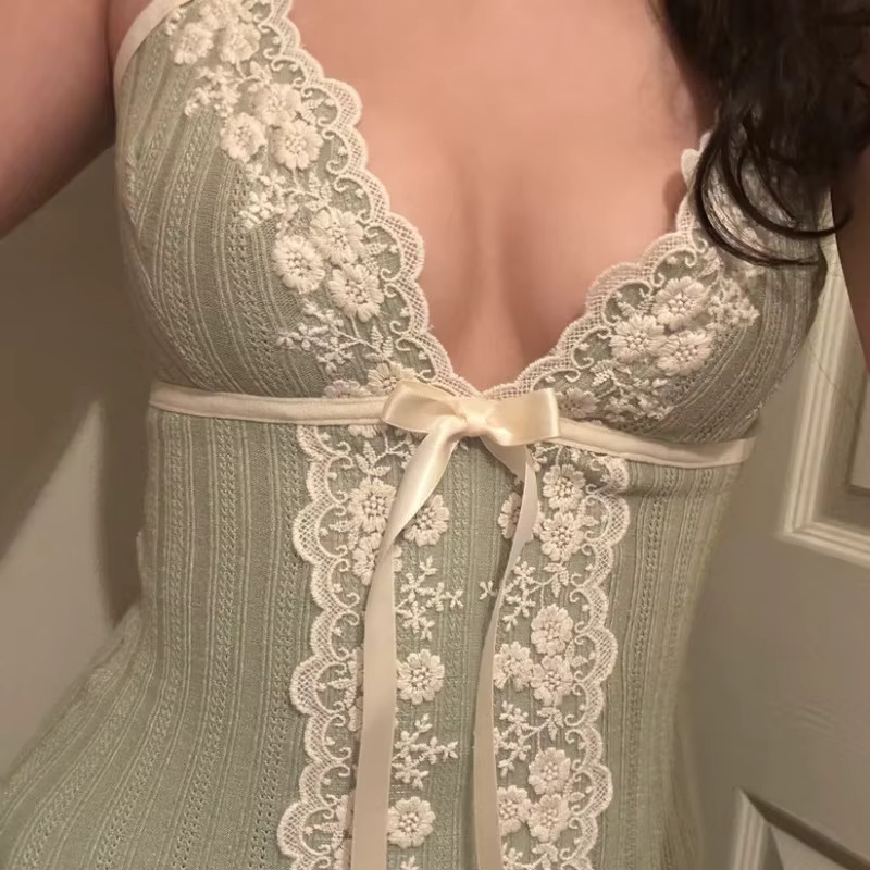 Y2K Lace Corset Cami Top Women Coquette Bustier Tank