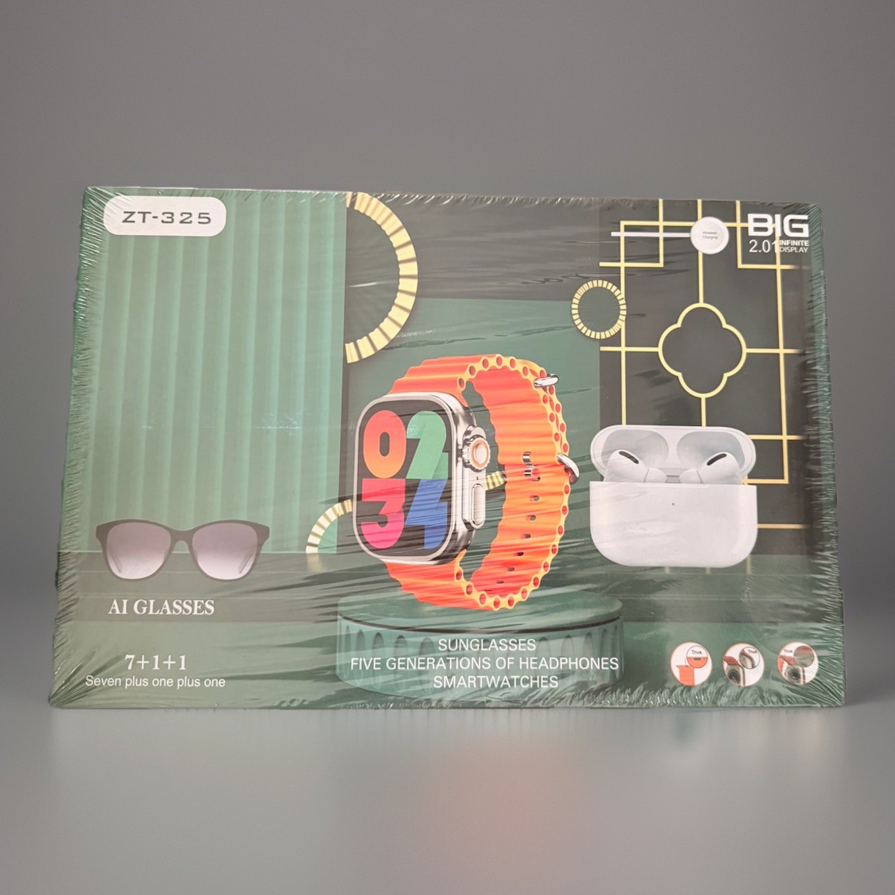 7-in-1 Tech Gift Set: Smartwatch, Wireless Headphones, & AI Glasses