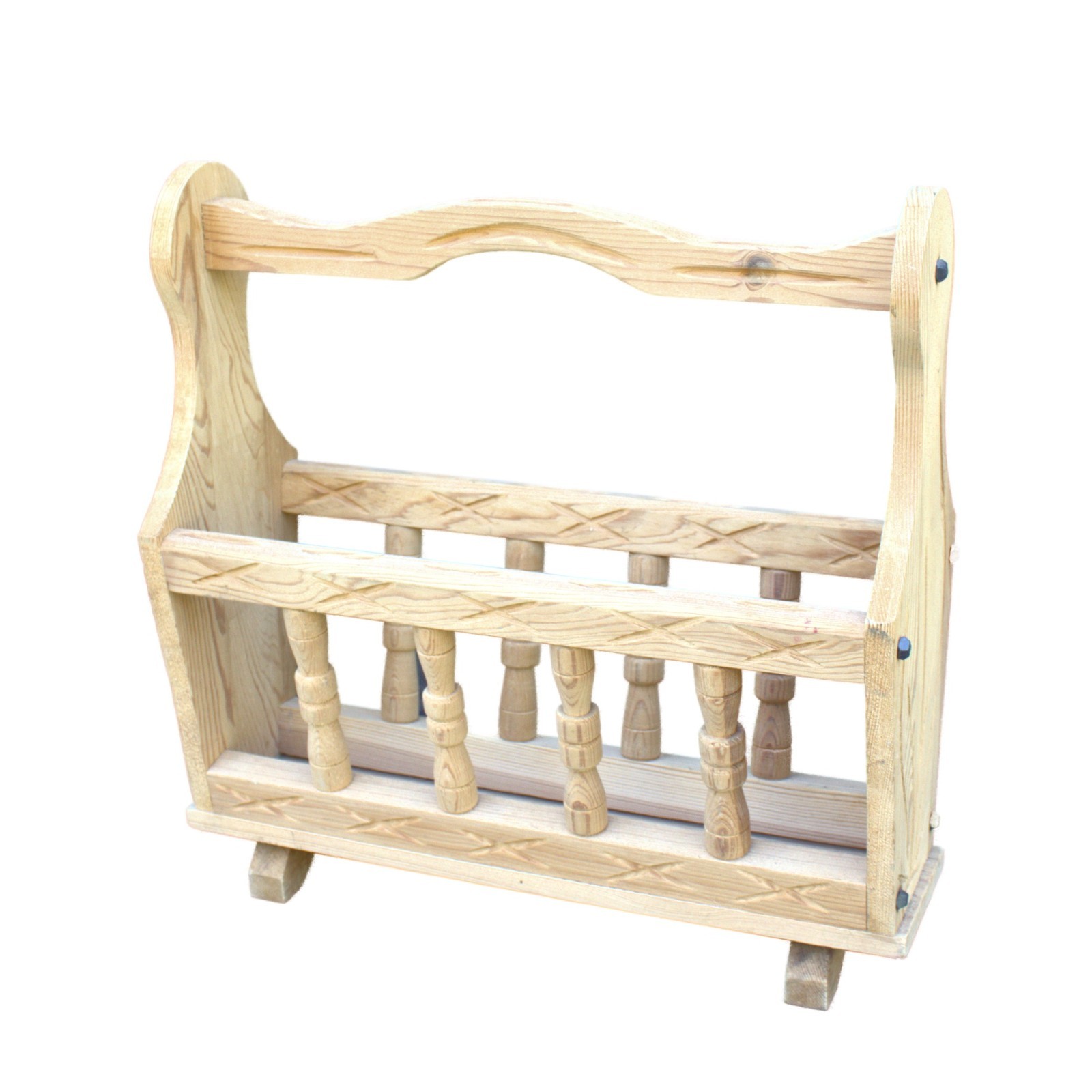 Vintage wooden newspaper rack magazine handmade brutalist cozy home decor countr