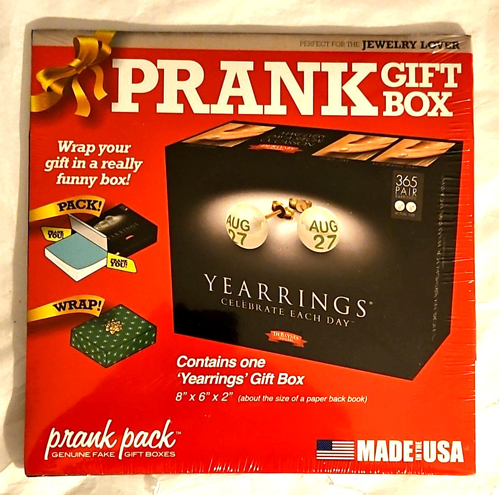 Prank Fake Gag Gift Box~ "Yearrings" For the Tech Lover! NEW 8"x6"x2" USA Ppd2U!
