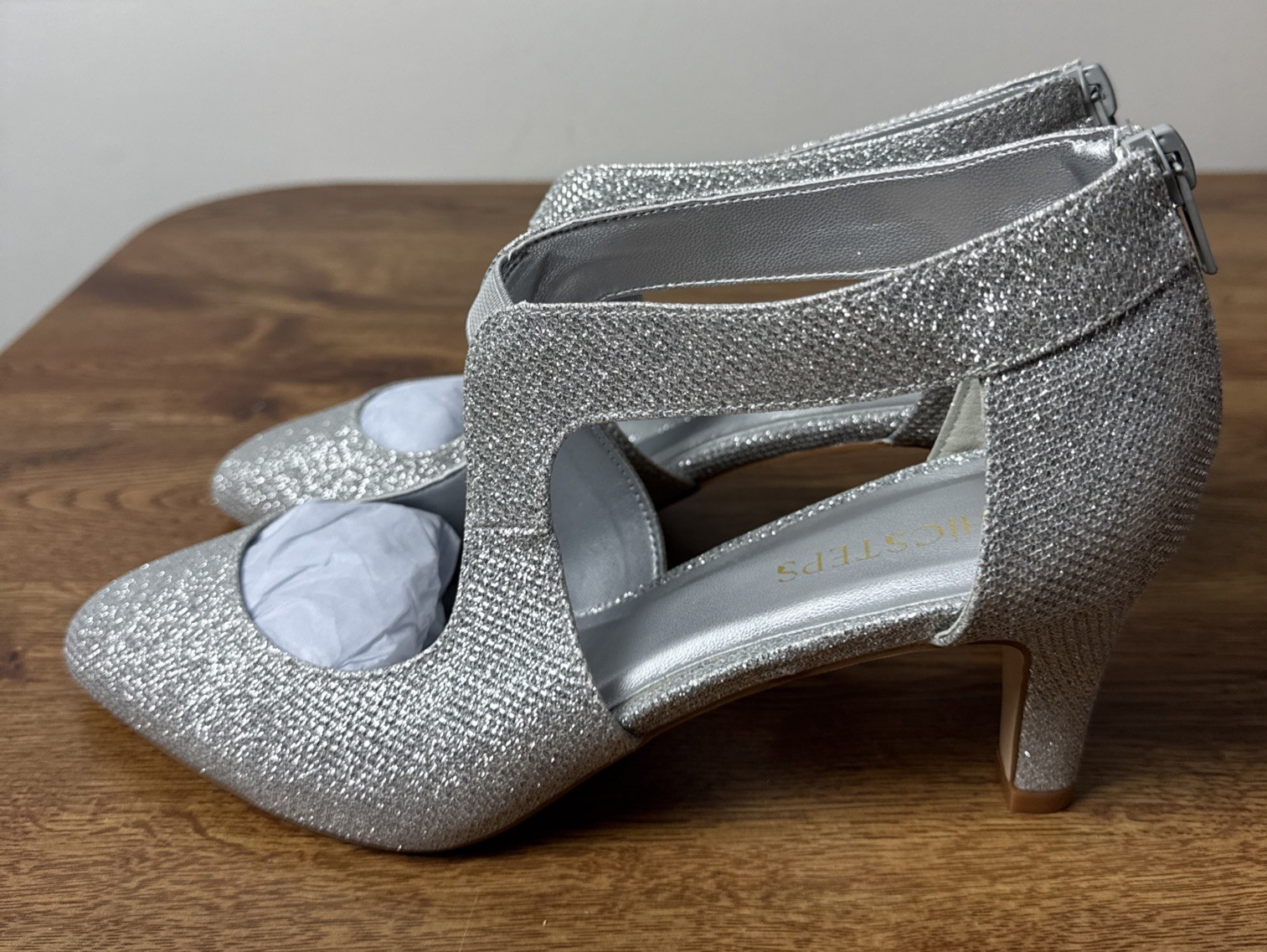 Women Dress Pumps Closed Low Kitten Heels Elegant Party Dress Shoes Size 9