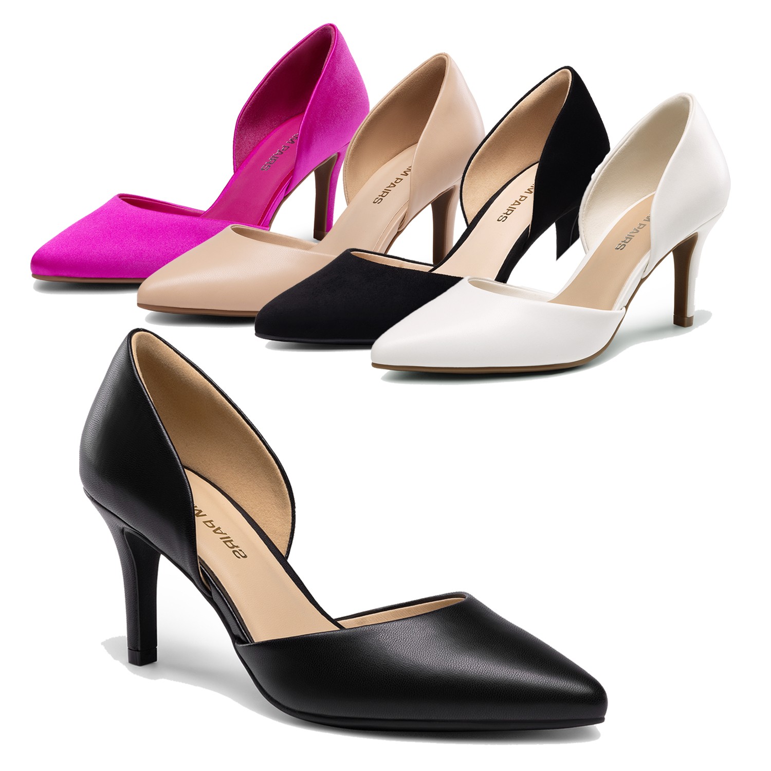 Women's Dress Pumps Elegant Stiletto D'Orsay High Heel Slip On Office Work Pumps