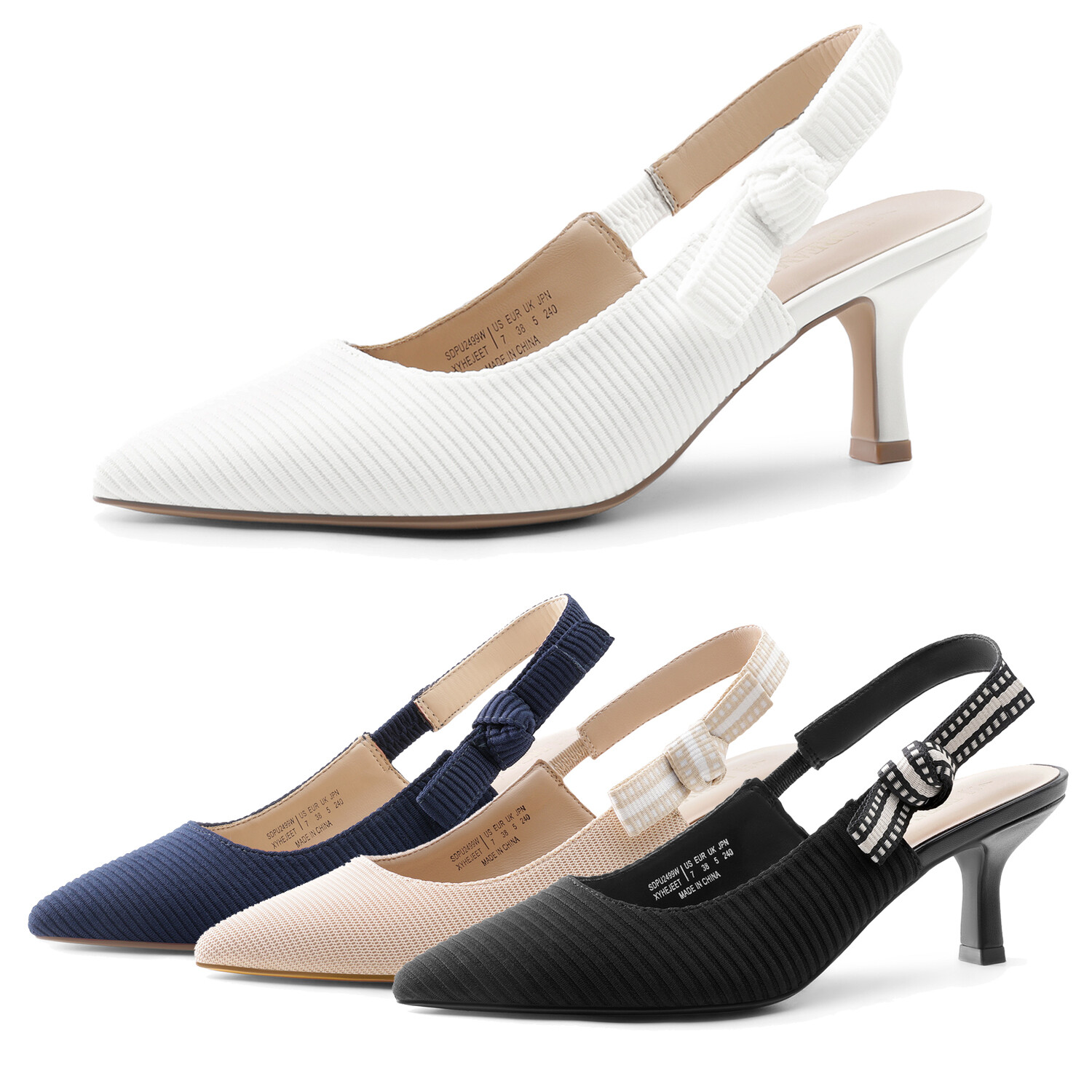 Women's Kitten Heels Slingback Pumps Bridal Elegant Wedding Party Dress Pumps