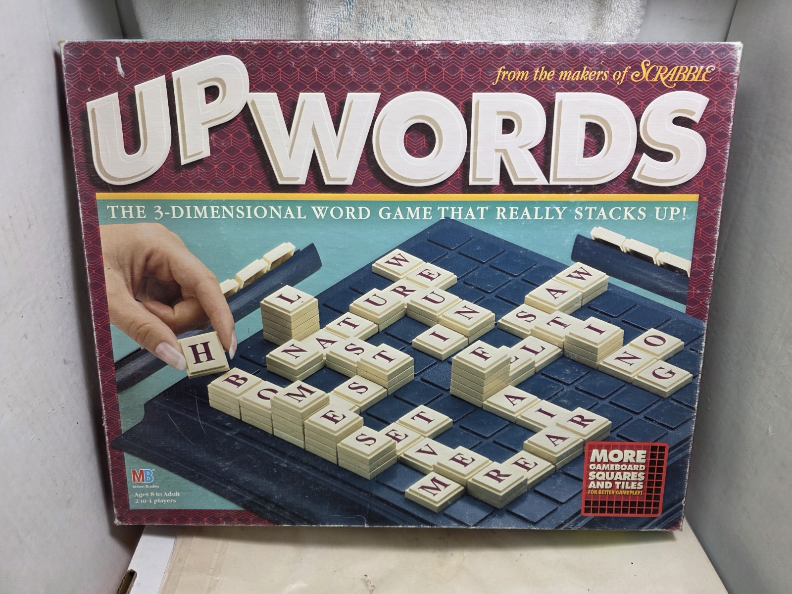 1997 Milton Bradley Upwords Bonus 100 Tile Board / Interactive Game