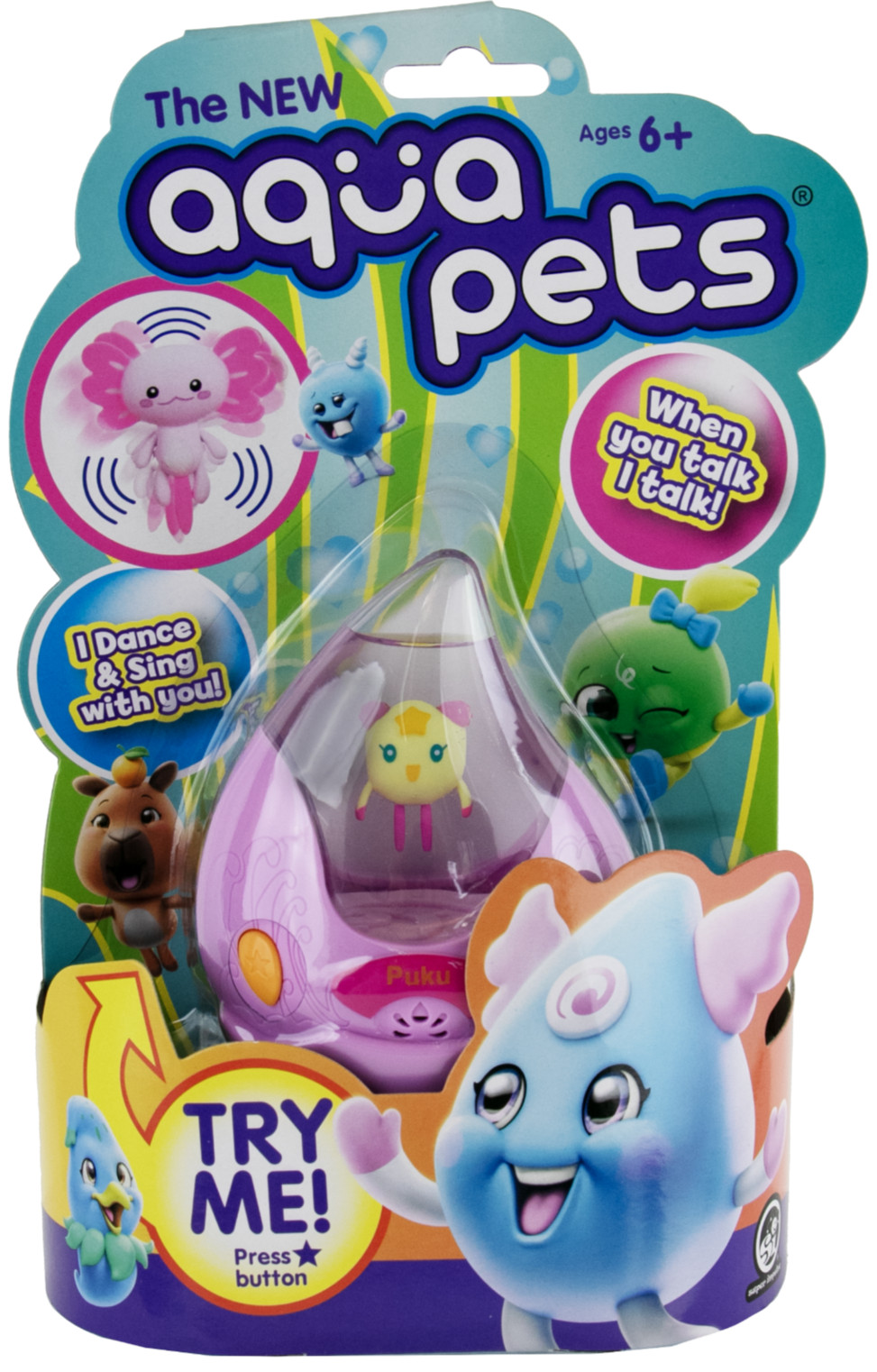 AQUA PETS Interactive Electronic Water Talking Dancing Pet Game (1 Random)