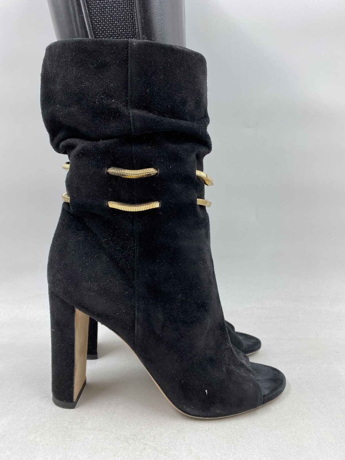 Jimmy Choo Black Suede Slouchy Ankle Boots W 7.5