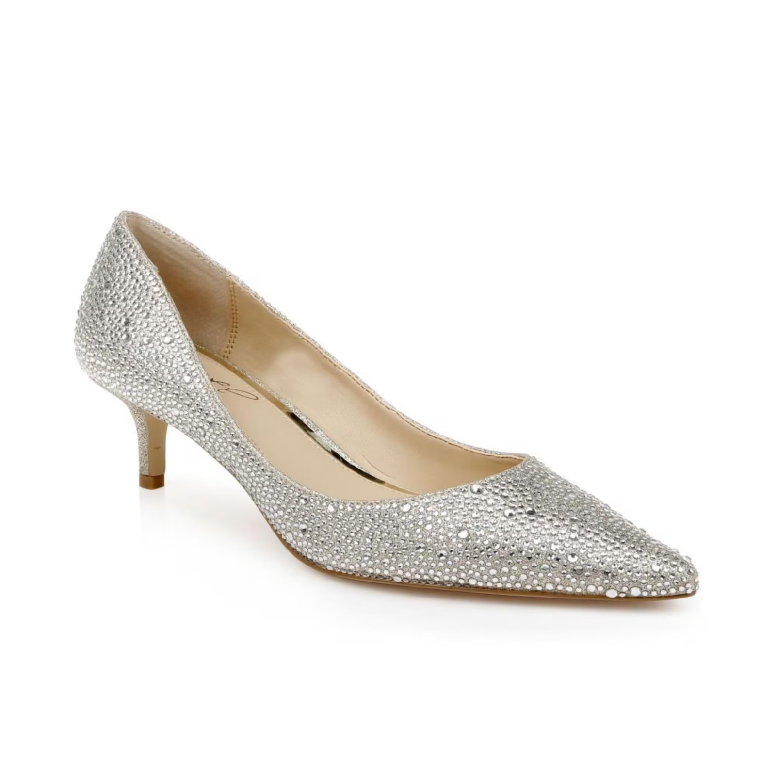 Women's Jewel Badgley Mischka Frenchie Kitten Heel Evening Pumps Gold-Tone