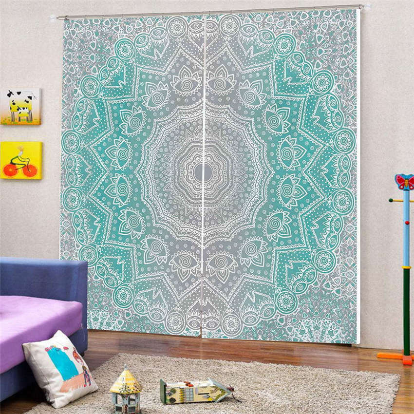 Unique Flower Case 3D Curtain Blockout Photo Printing Curtains Drape Fabric