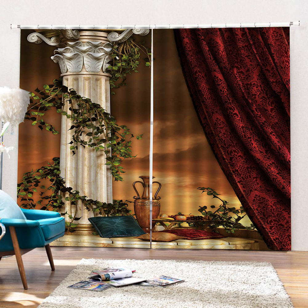Unique Dressing Style 3D Curtain Blockout Photo Printing Curtains Drape Fabric