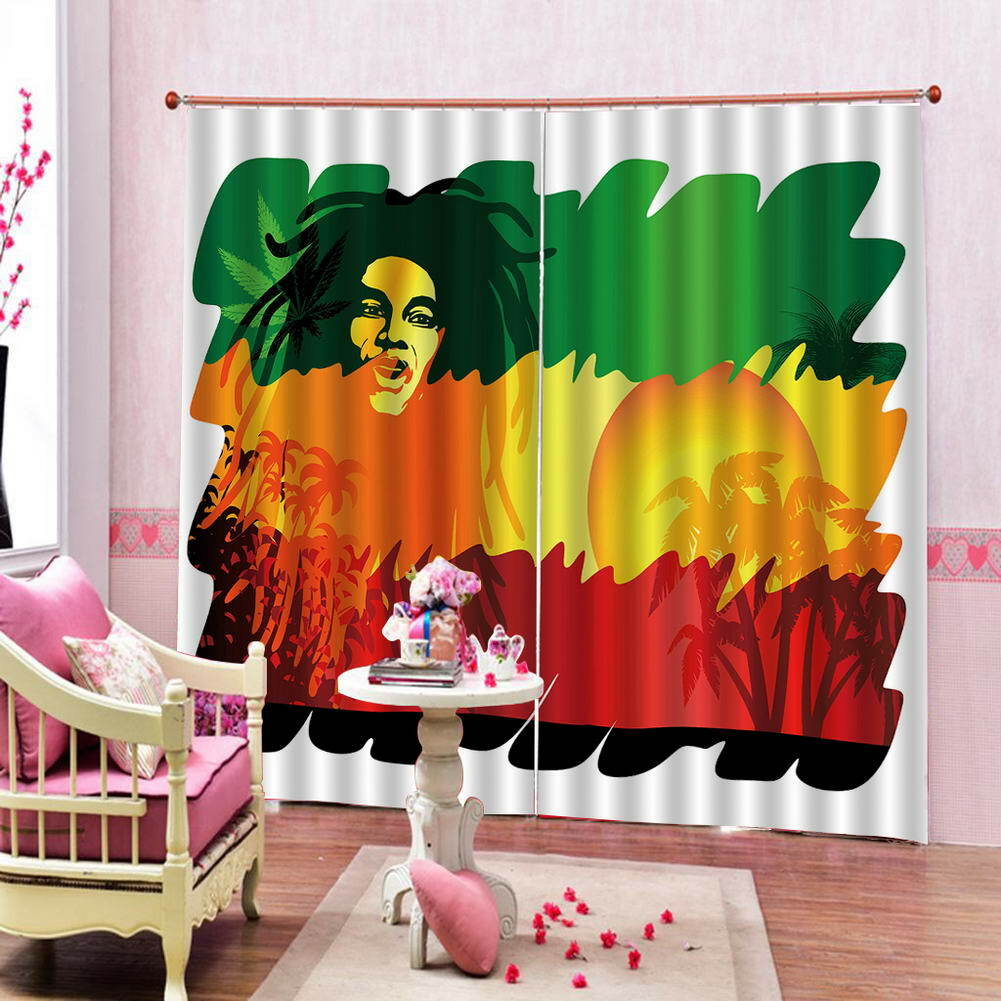 Unique Art Painting 3D Curtain Blockout Photo Printing Curtains Drape Fabric