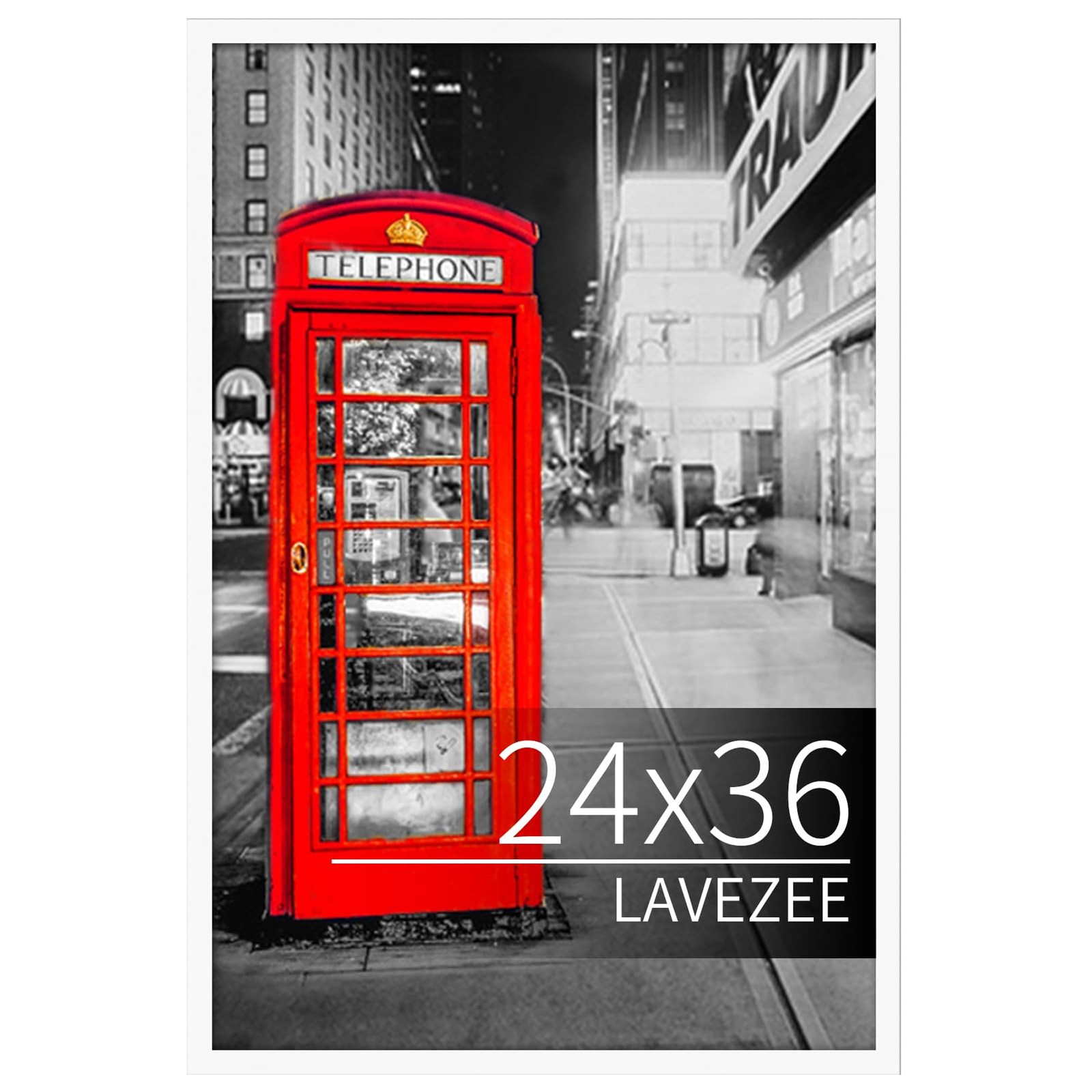 Lavezee 24x36 White Poster Frame for Artwork, Puzzles, Photos