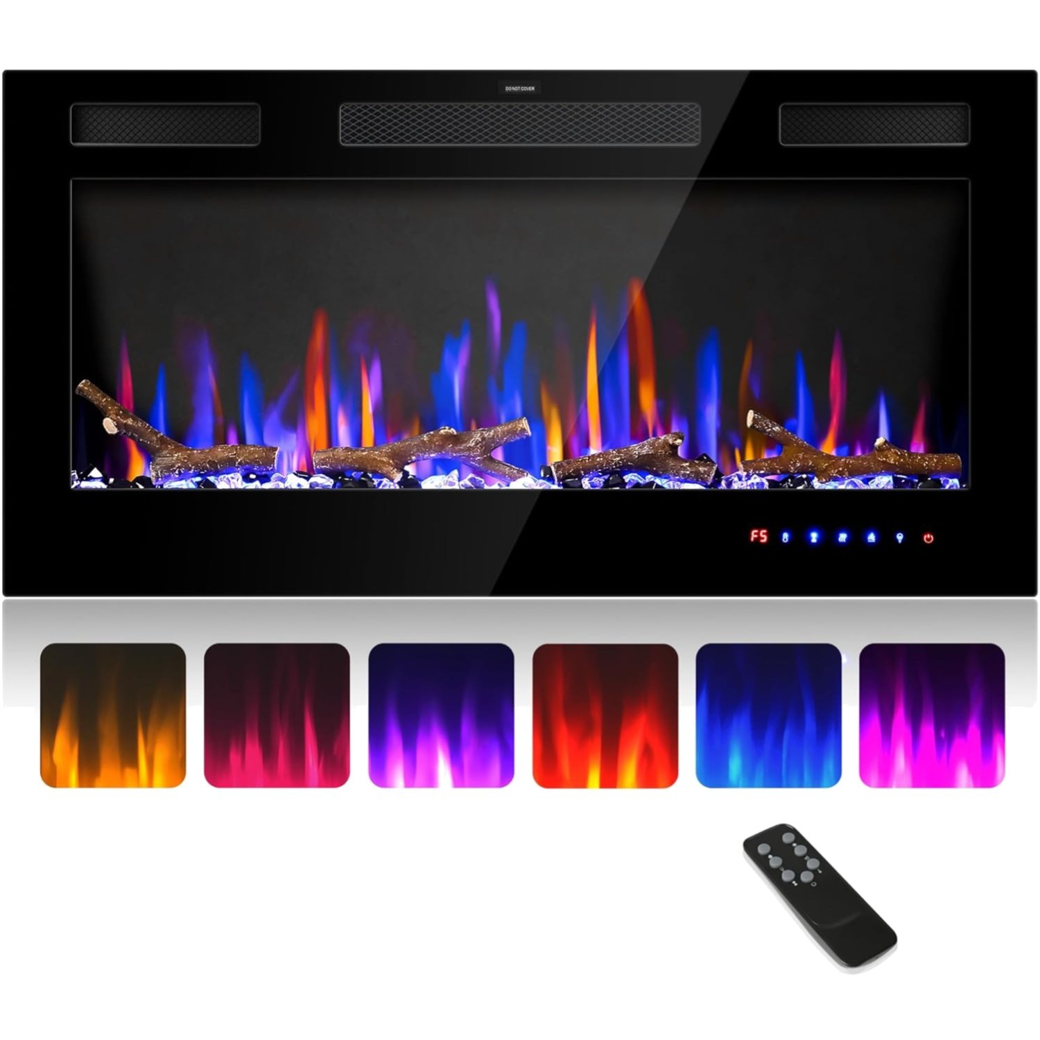 36" Electric Fireplace Inserts - Recessed Fire Place and Wall Fireplace Heate...