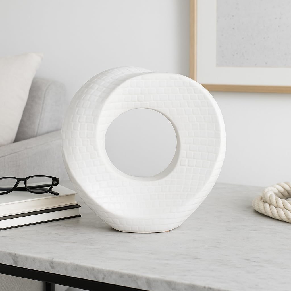 Decorative Sculpture Table Top – Modern Coffee Table Decor, Ceramic & Stonewa...