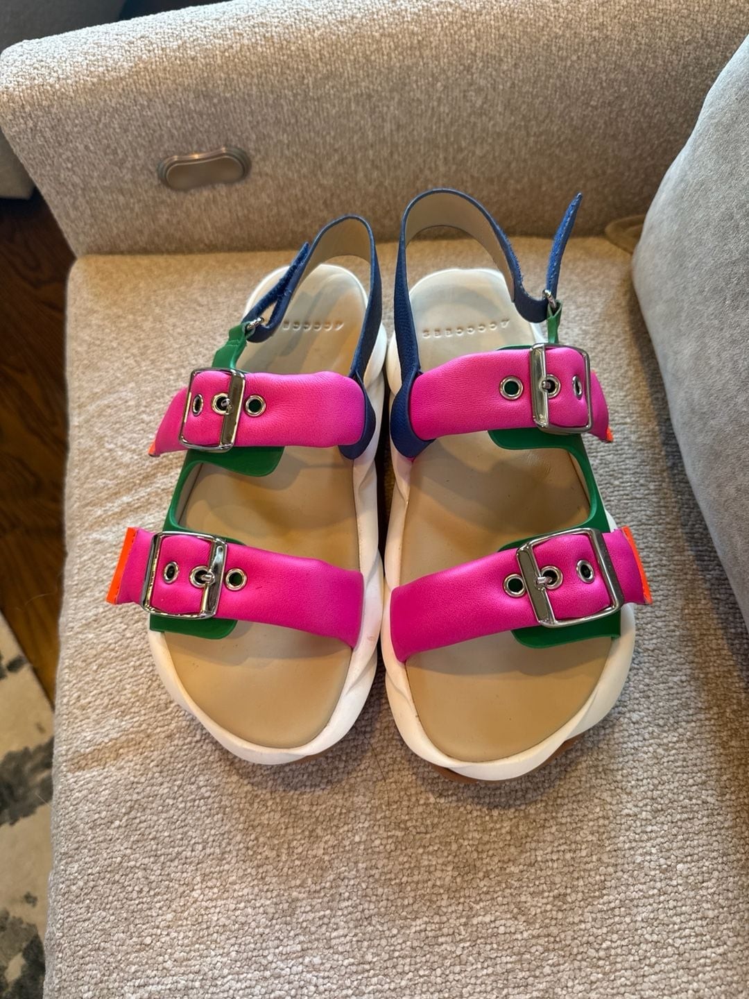 4CCCCEES Mellow Vita Garden Multi-Color Platform Buckle Sandals