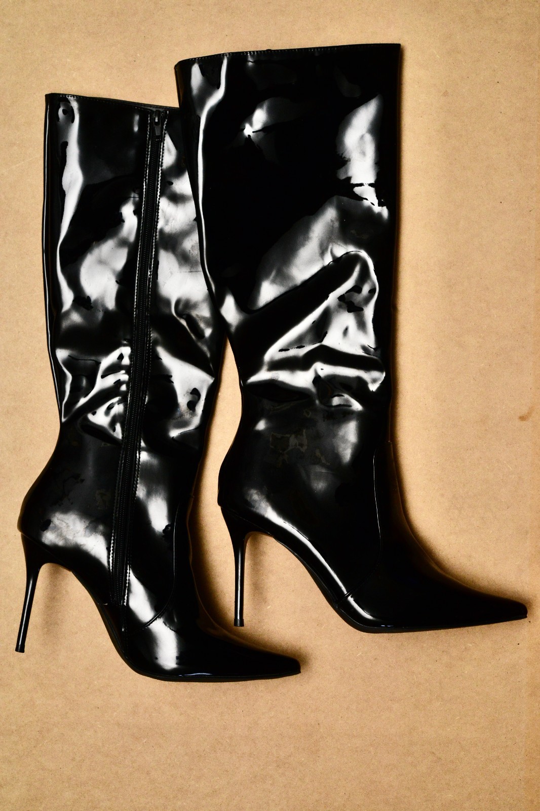 Streetwear Society Women's Size 10 Knee High Black Stiletto  Heel Boots