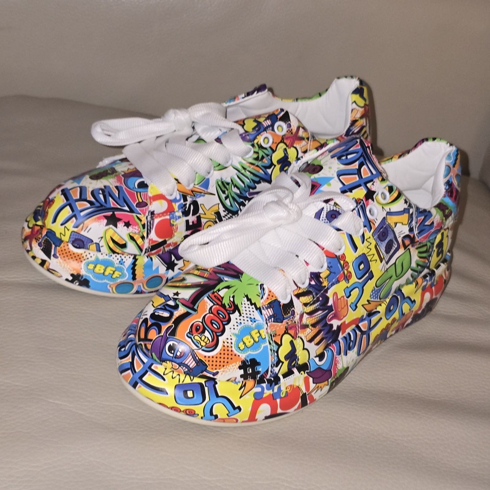 Chunky Spray Paint Graffiti Shoes US Size 9.5/EU 41 Platform Streetwear  Sneaker