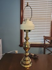 Microsun Luxury Table Lamp Made In USA Brass Working Great For Reading No Shade