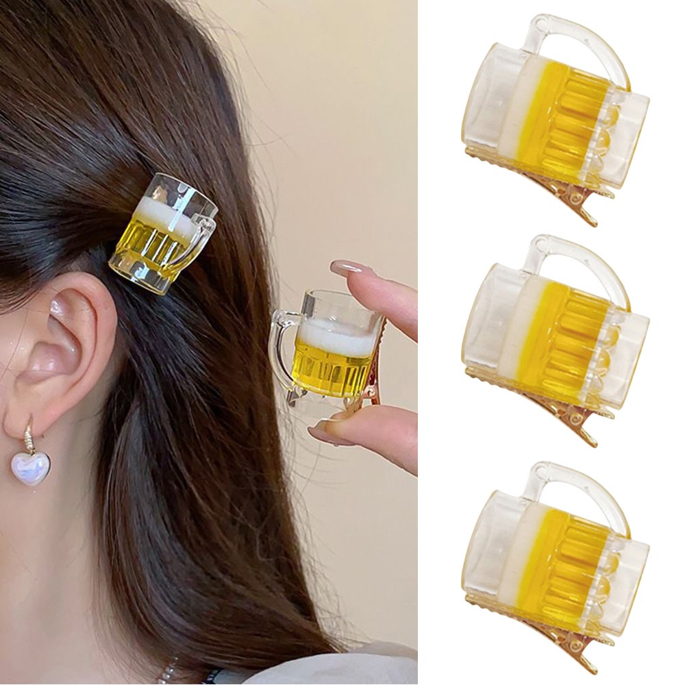 Fun Beer Hair Clip Plastic Novelty Accessory for Women Girls Party Hairstyle