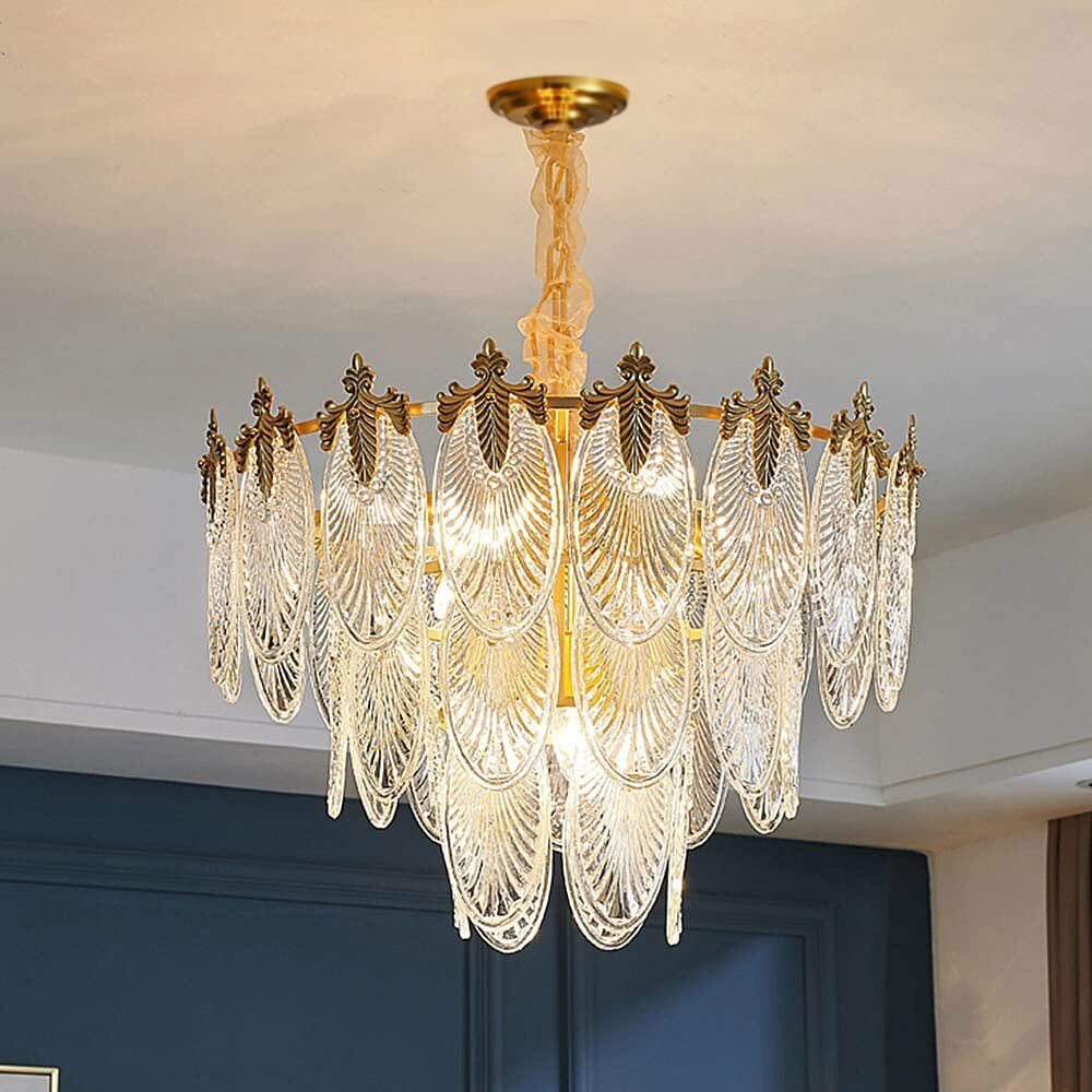 Luxury Crystal Chandelier Modern Lighting Pendant Ceiling Lamp Fixtures 24"
