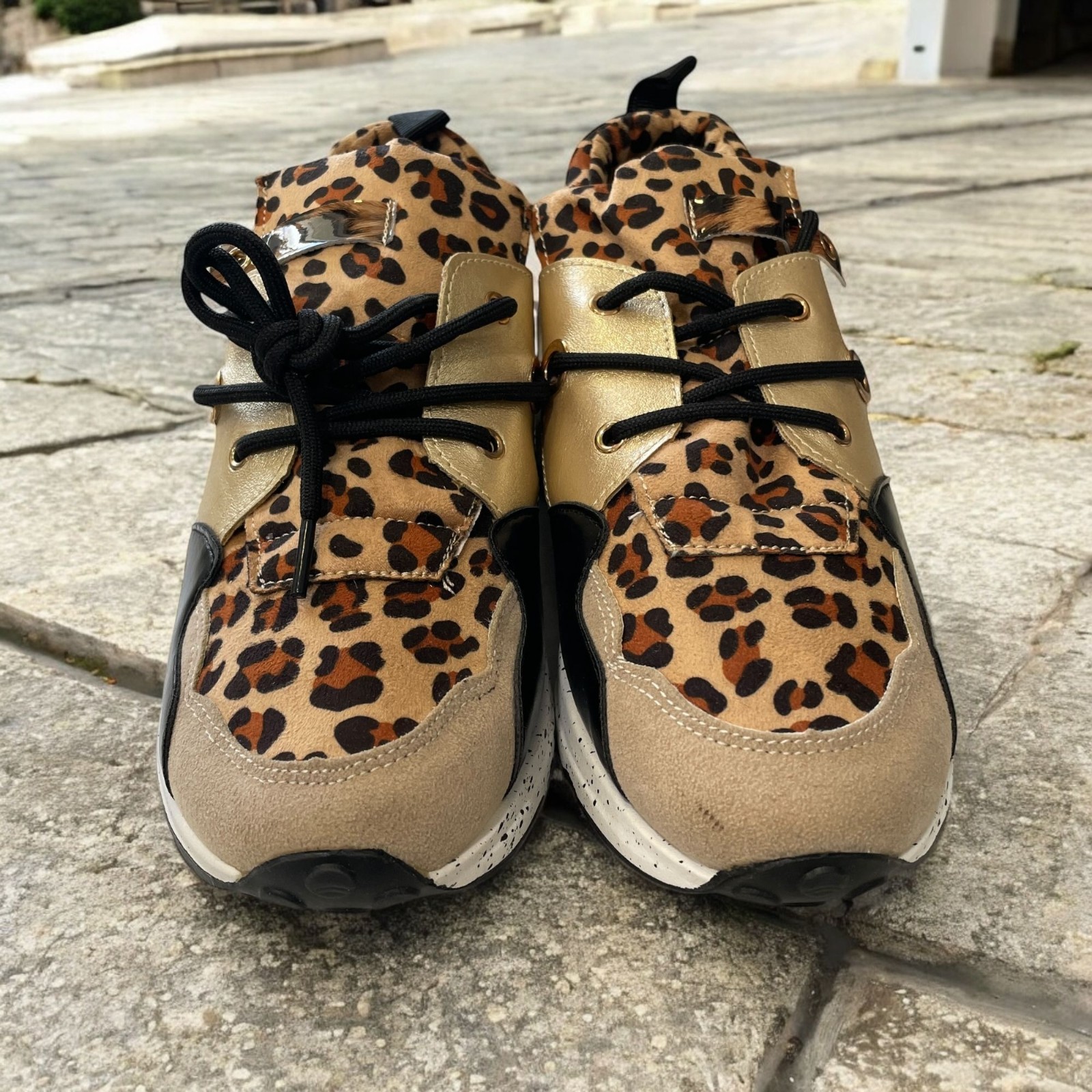 Fashion Nova Samariah Chunky Sneakers Leopard Print Size 9 Streetwear Athleisure