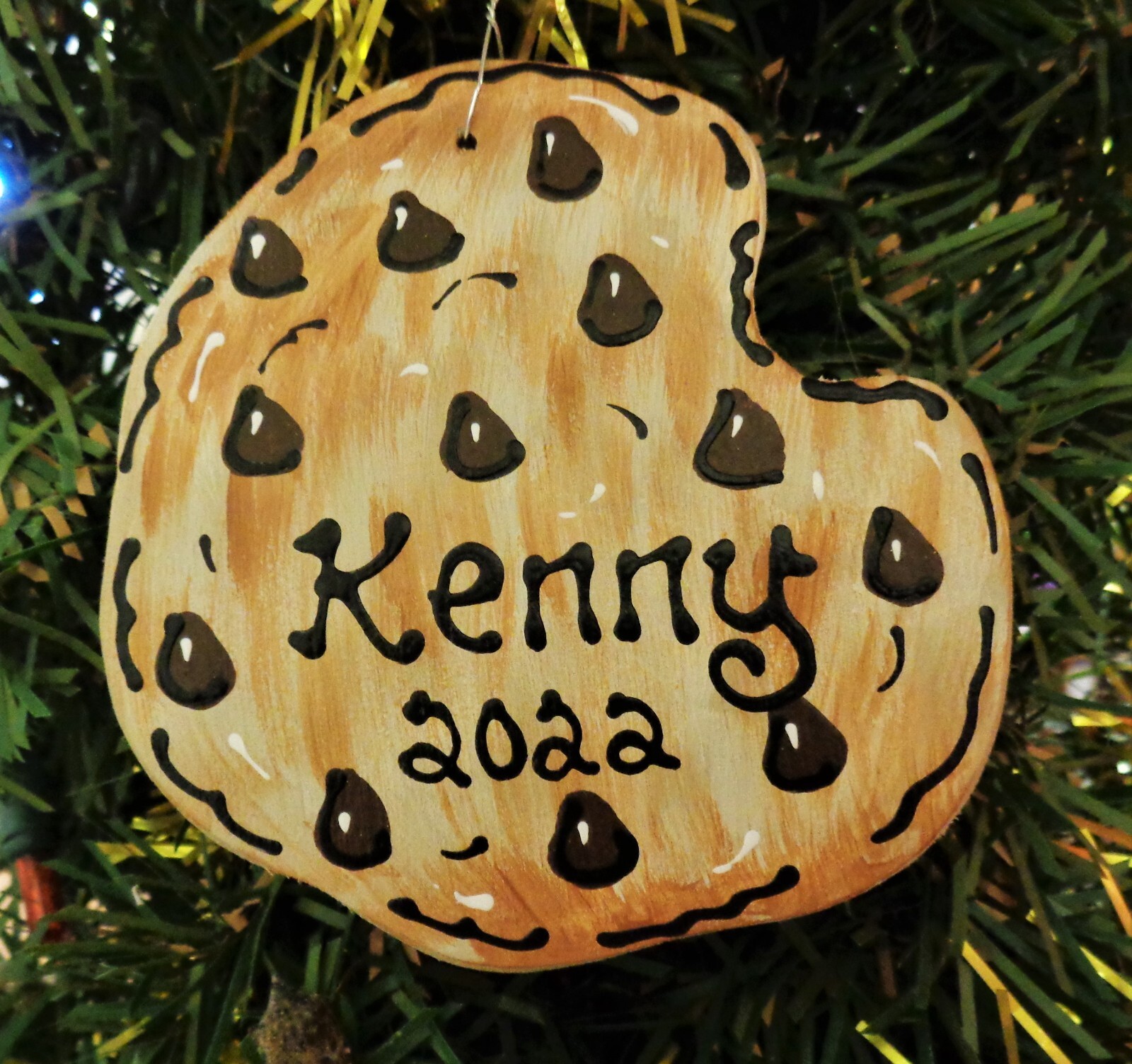 Chocolate Chip Cookie Ornament U CHOOSE NAME & YEAR Christmas Personalized Gift