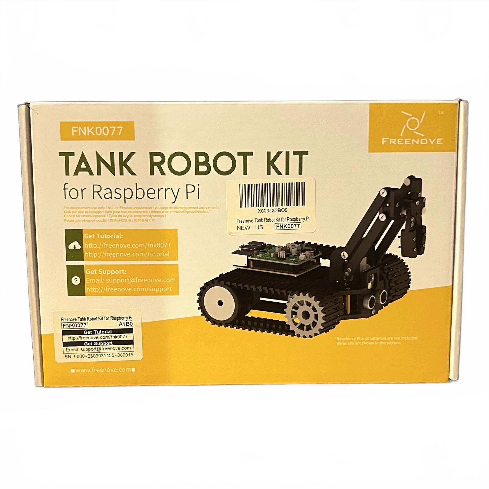 Freenove Tank Robot Kit for Raspberry Pi 5 4 B 3 B+ Camera Servo Ultrasonic App