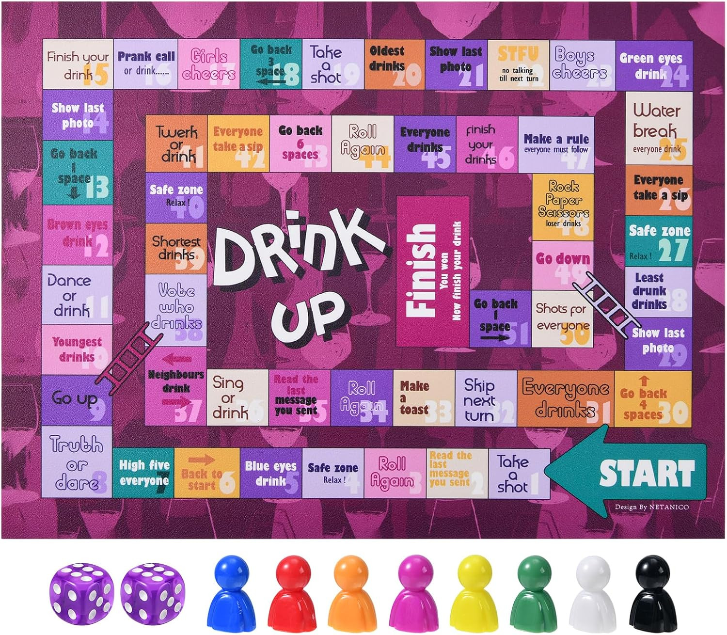 Drinking Games,Leather Mat Drinking Board Game for Adults,Interactive Girls Nigh