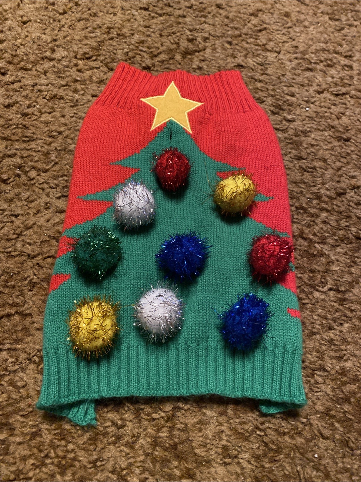 Pet Red Christmas Tree Sweater Dog Cat Ferret Clothes Soft Nice Cute Small 