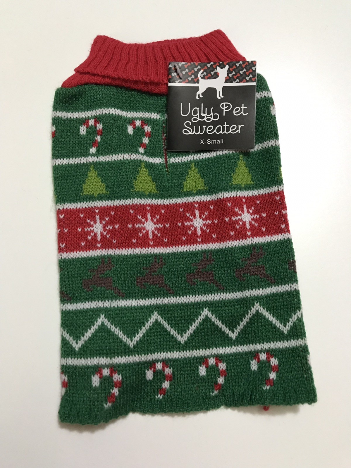 Dog Cat Puppy Pet Christmas Xmas Costume Clothes Ugly Sweater XS Tree Candy Cane