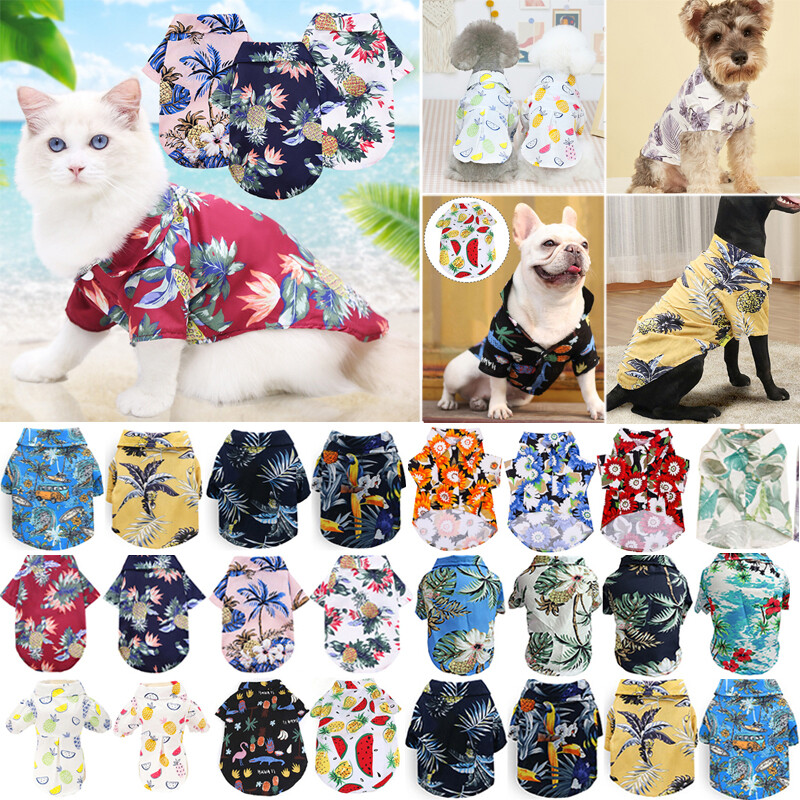 Summer Pet Cat Dog T-shirt Clothes Beach Style Shirt Vest for Puppy Chihuahua⇔