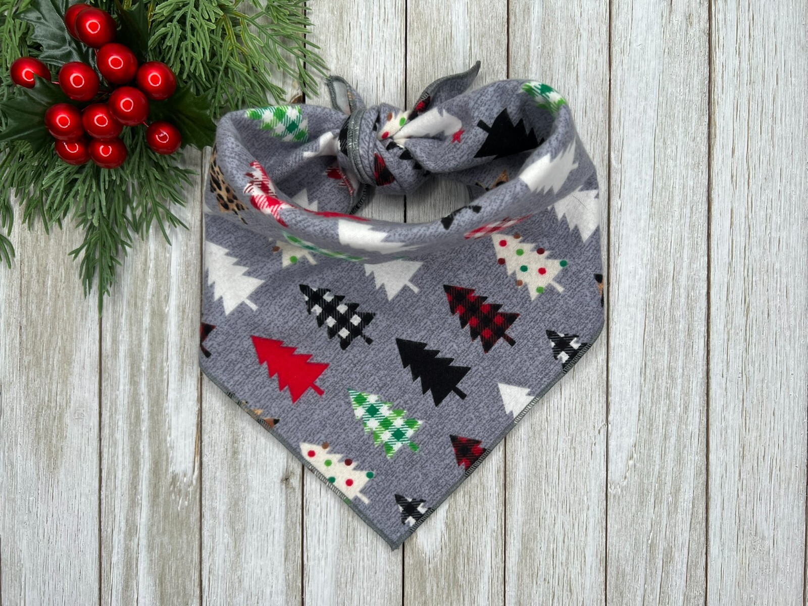 Tree Flannel Dog Bandana