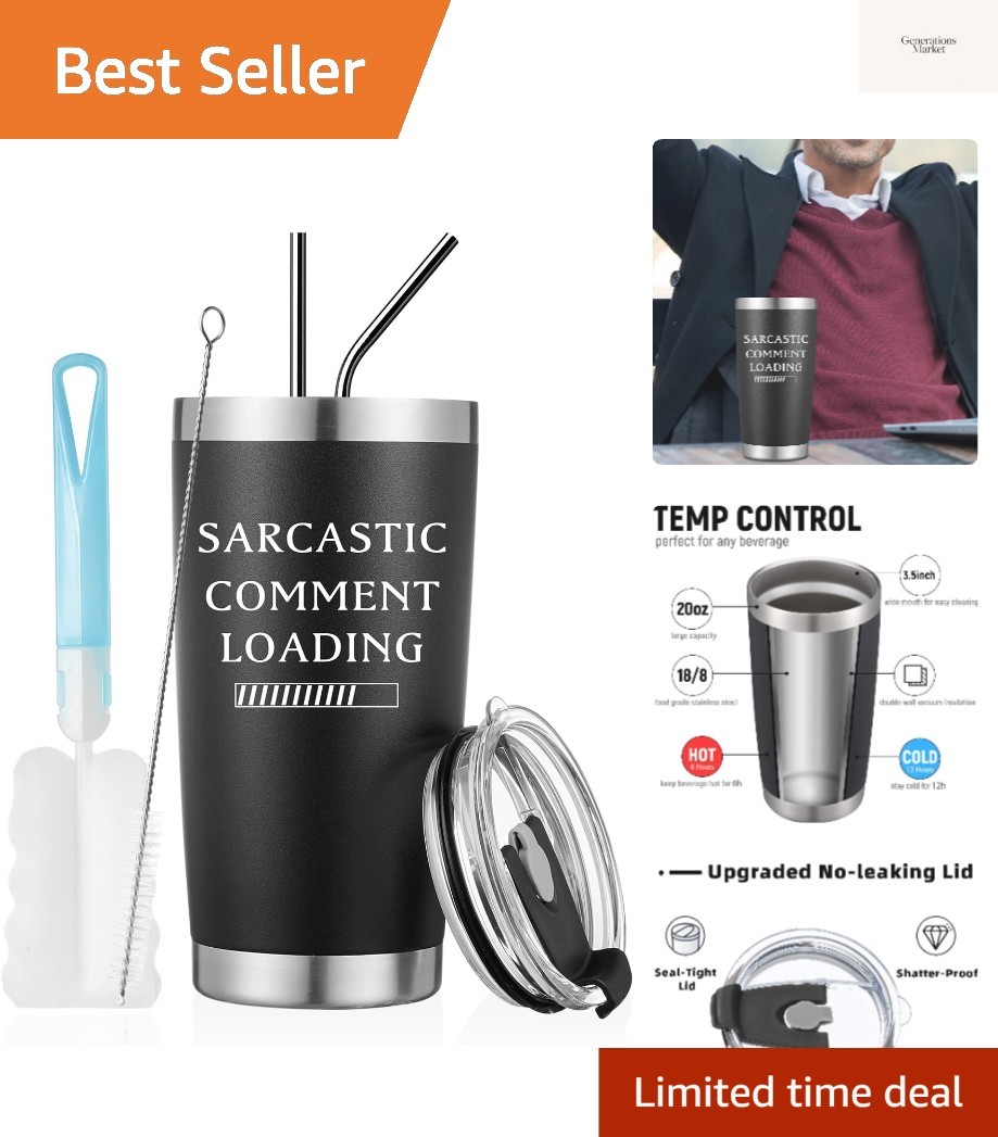 Sarcastic Comment Loading 20oz Black Tumblers Gifts for Men,Women,Stainless S...