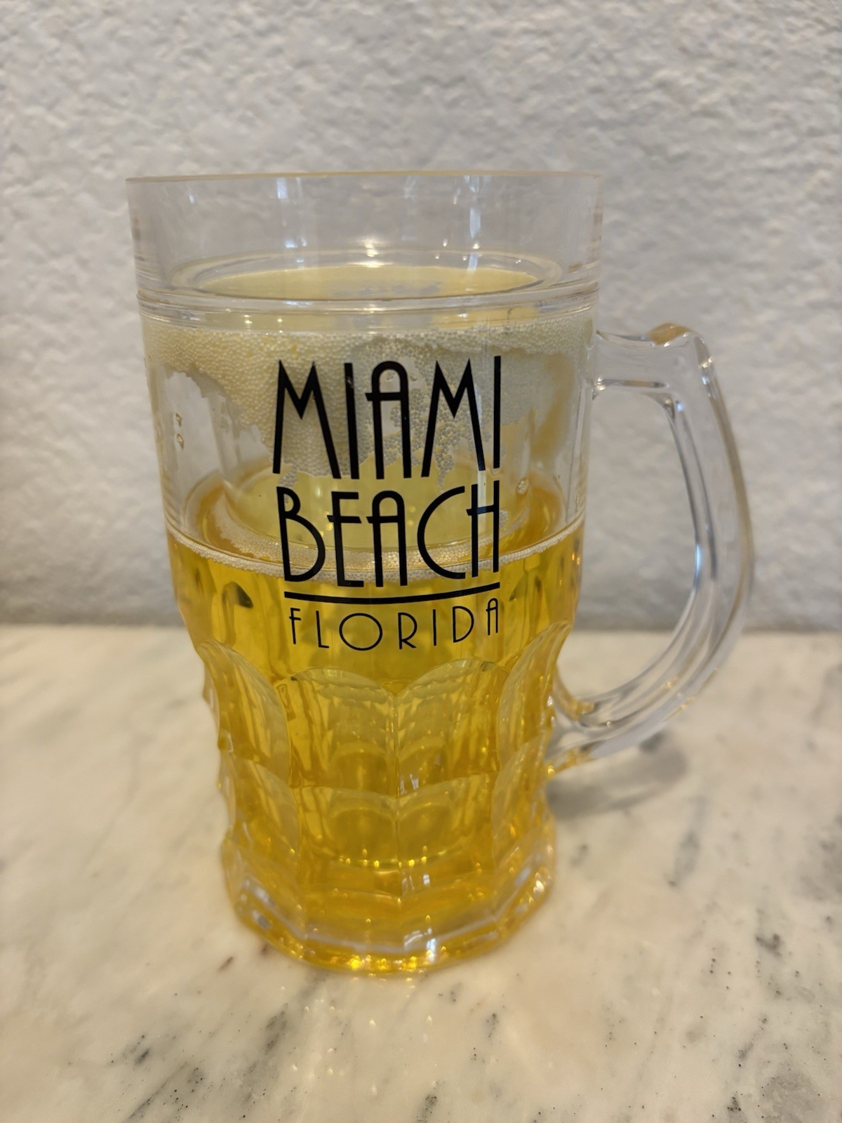 Vintage Miami Beach Florida Fake Beer Mug Double-Layer Acrylic Funny Gag Gift