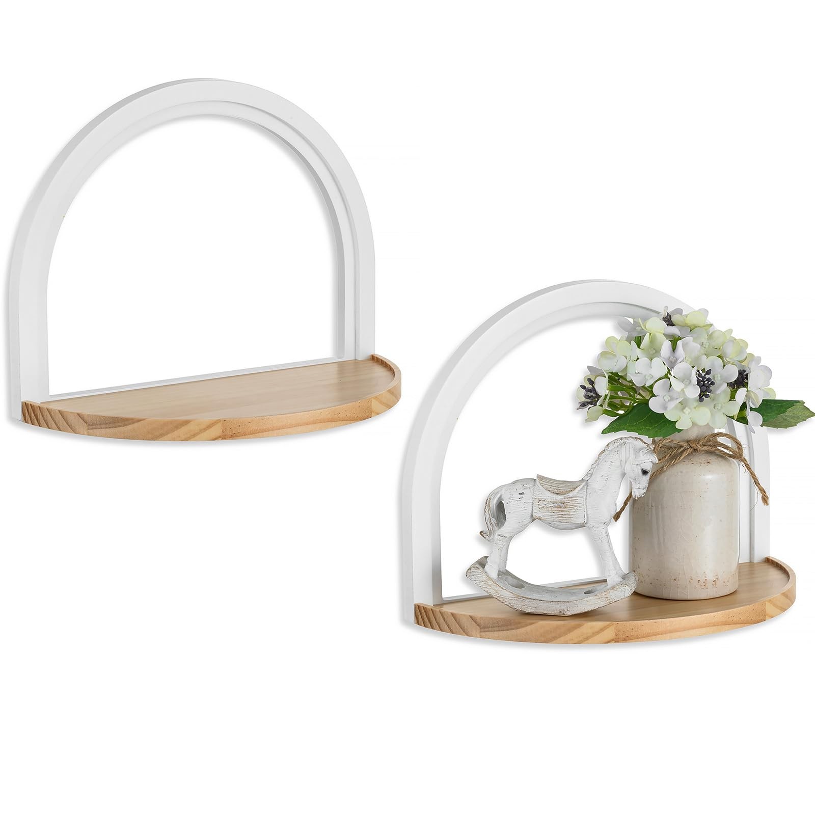 Boho Wall Decor: Decorative Floating Shelves Mid Century Modern MCM Hanging S...