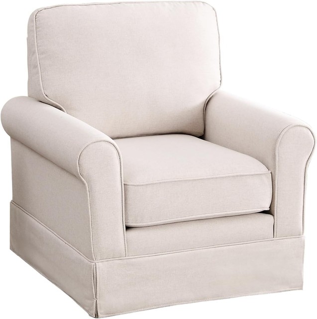 CANMOV Swivel Accent Chair - 30"W x 32"D x 37"H - Linen Fabric Living Room Chair