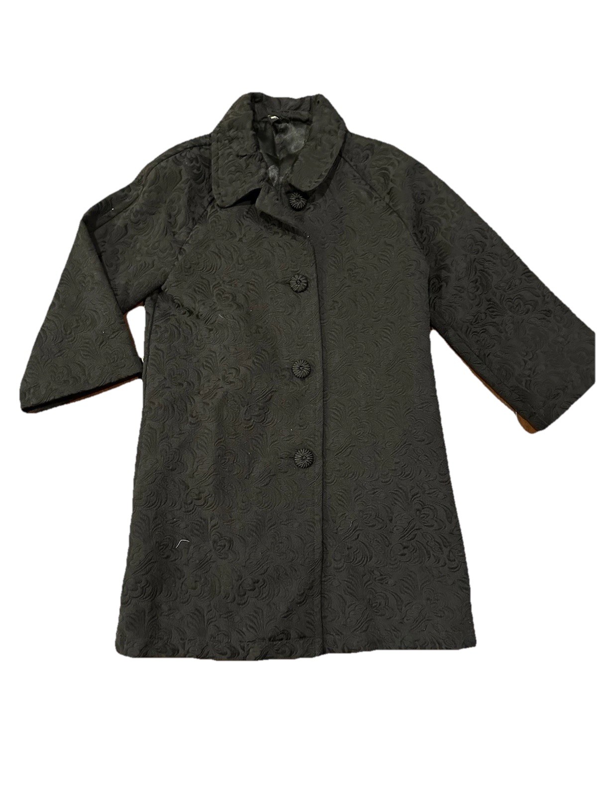 Ambition Women's Small Black Brocade Elegant Long Dress Jacket Evening Wear