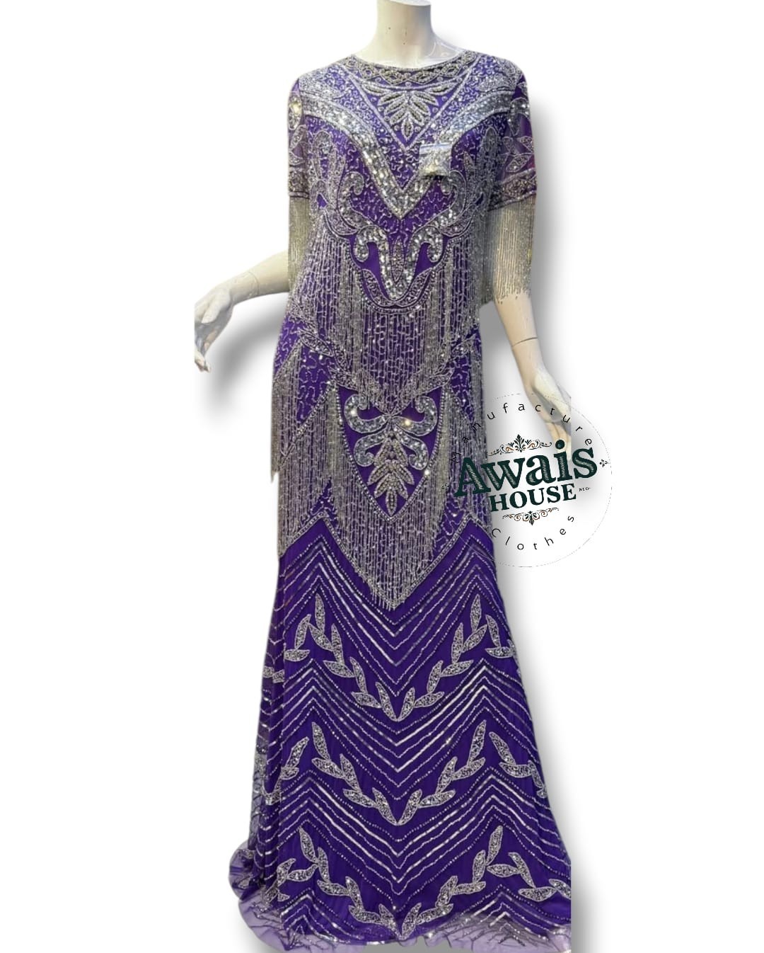 Elegant Formal Red Evening Dresses Beaded Crystal Long Sleeves Prom Party Gown