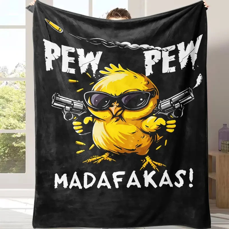 Funny Duck Meme Blanket Soft Flannel Throw Gift for Family Cozy Home