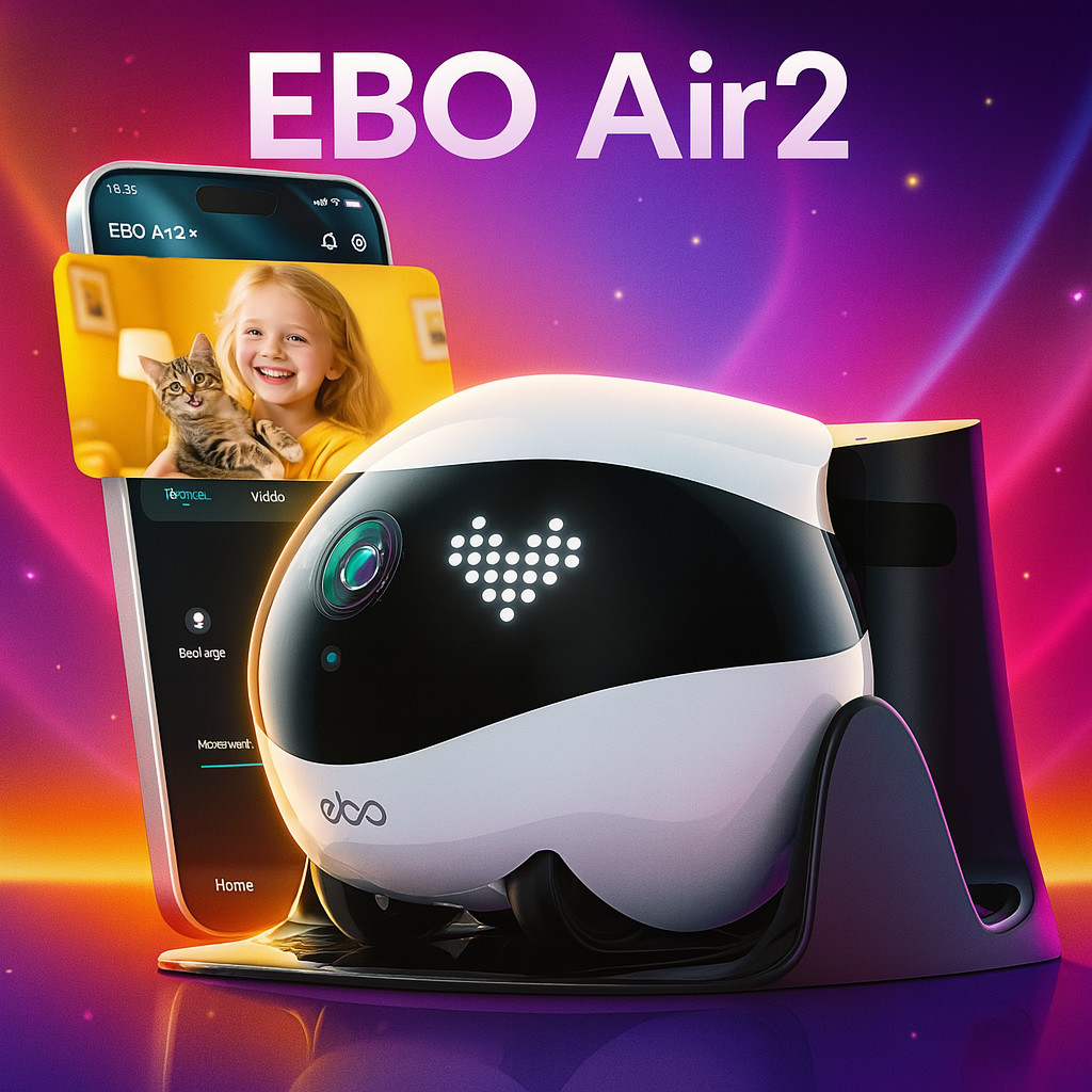 EBO Air 2 Smart Robot 2K Camera Pet Monitor Auto Charging WiFi App Control