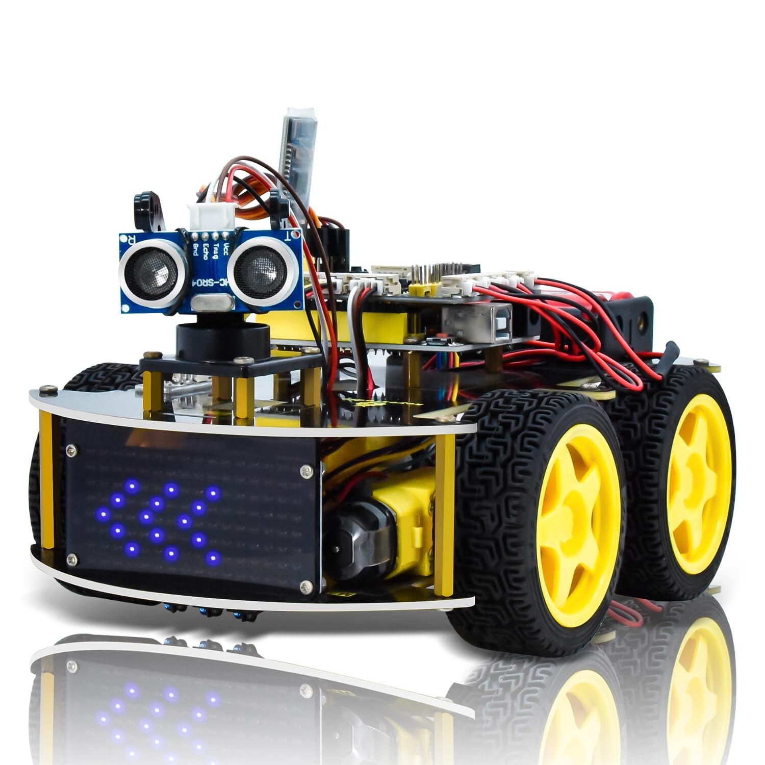 KEYESTUDIO Smart Car Robot,4WD Programmable DIY Starter Kit for Arduino for U...