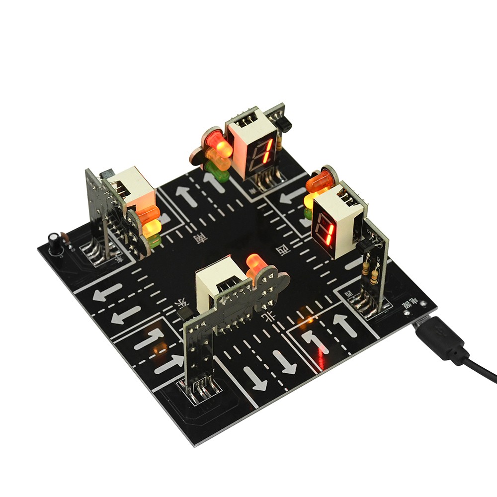 Smart Traffic Light DIY Electronic Kit Educational Toy Delay Signal Light Kit 5V