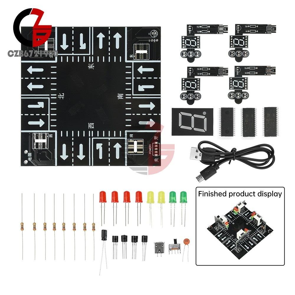 Smart Traffic Light DIY Electronic Kit Educational Toy Delay Signal Light Kit 5V
