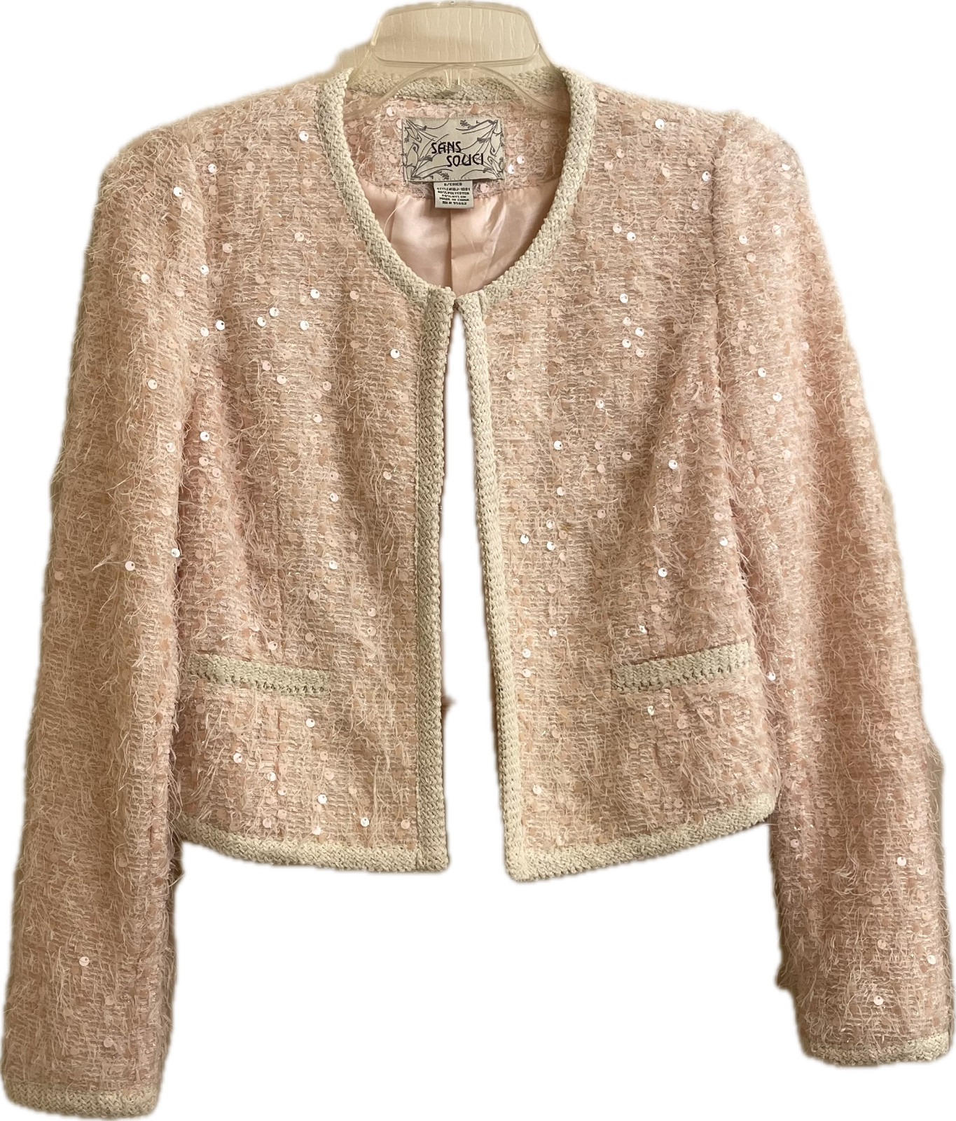 Pink Plush Shiny Trendy fashion women's clothing Size S.