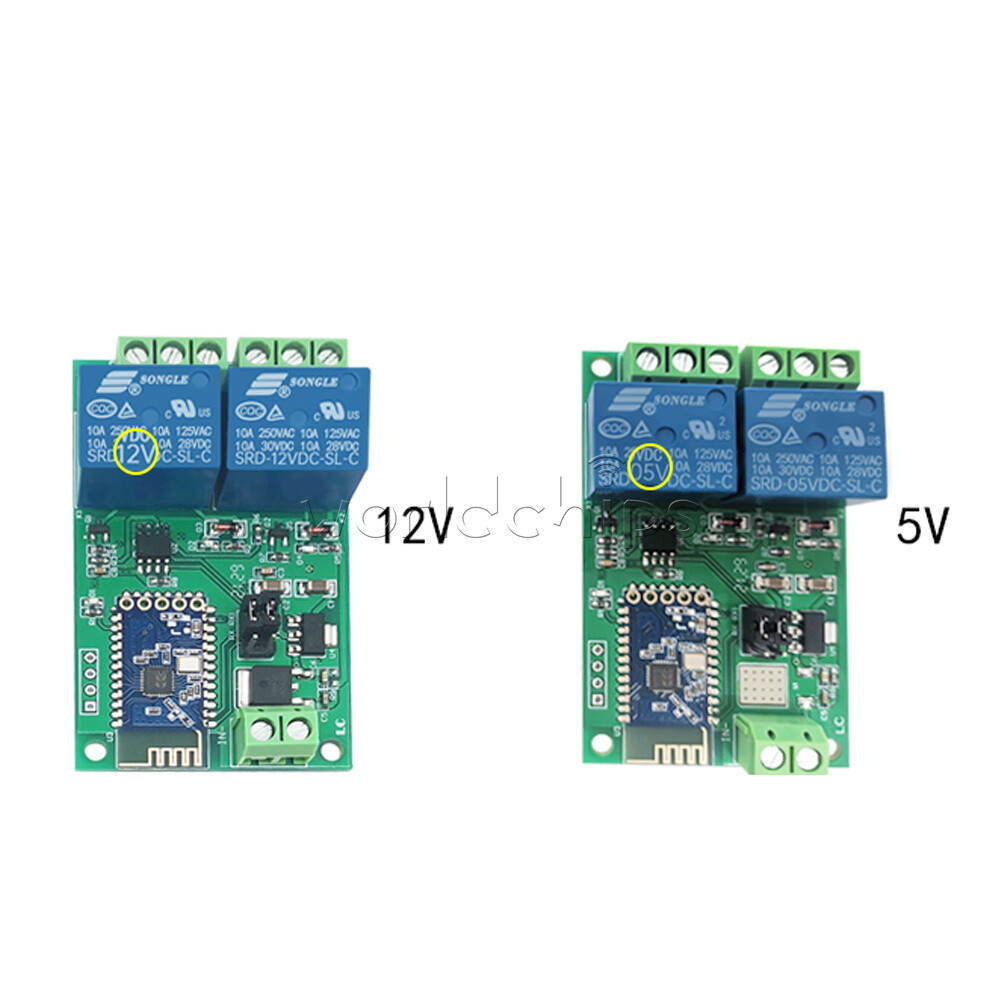 DC5V/12V 2CH Bluetooth Relay Module Smart Home Mobile APP Remote Control Switch