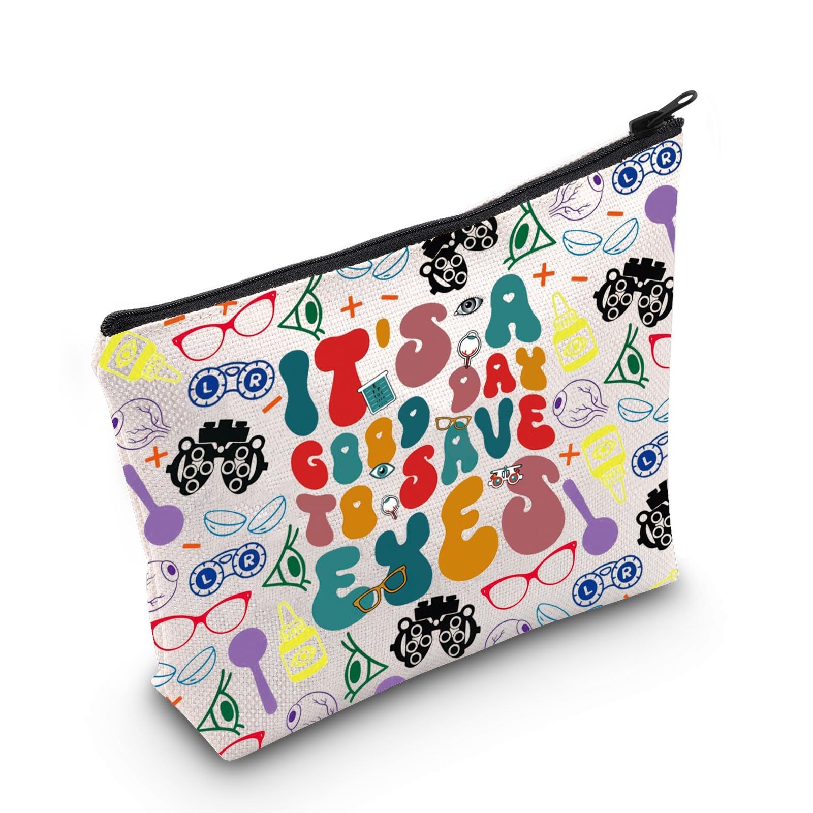 JNIAP Optometry Gift It's A Good Day To Save Eyes Cosmetic Bag Opthalmic Tech...