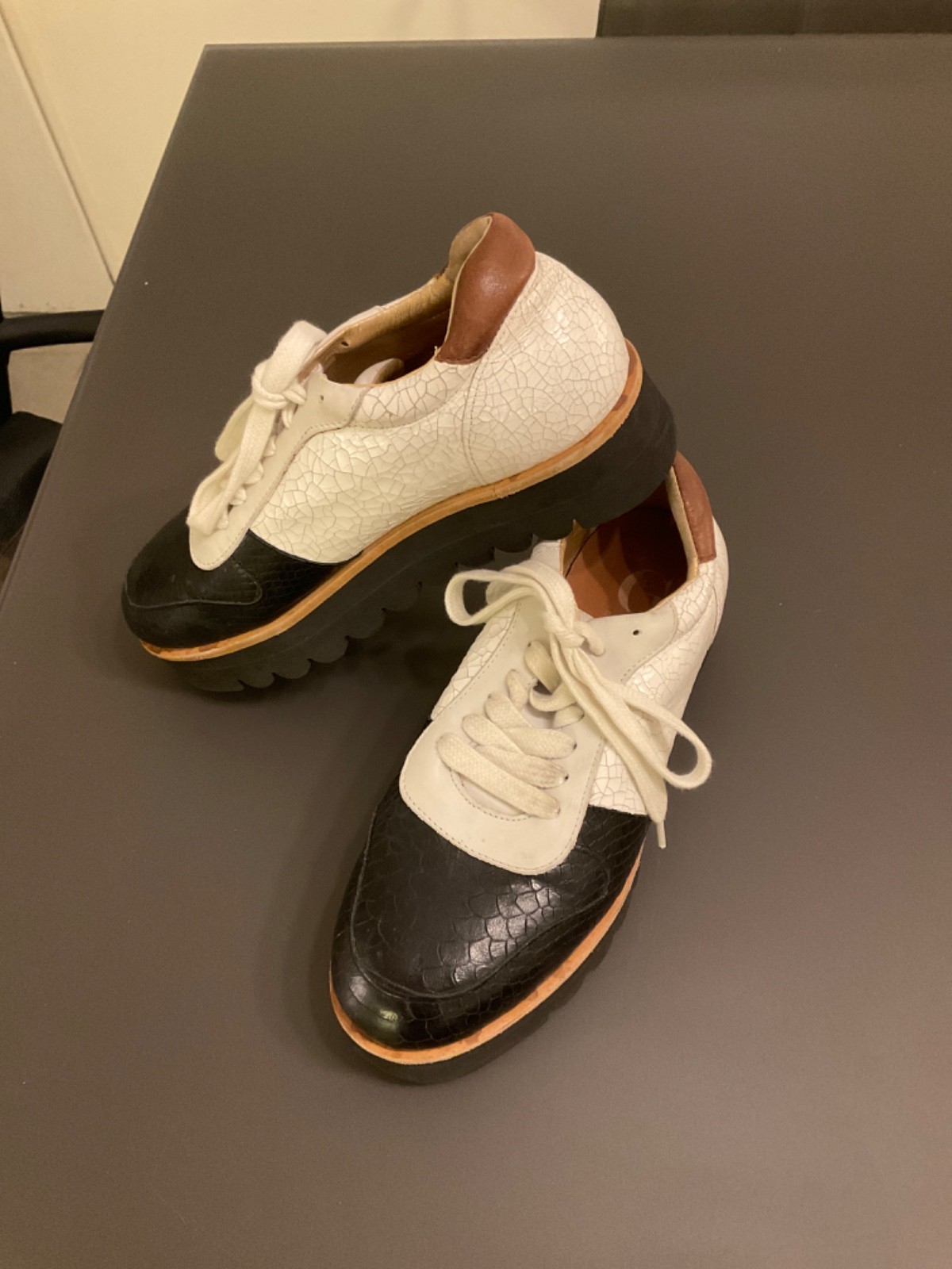 GROTESQUE Statement Sneakers Men's Soft Italian Calf Leather Size  EU 41 US 8