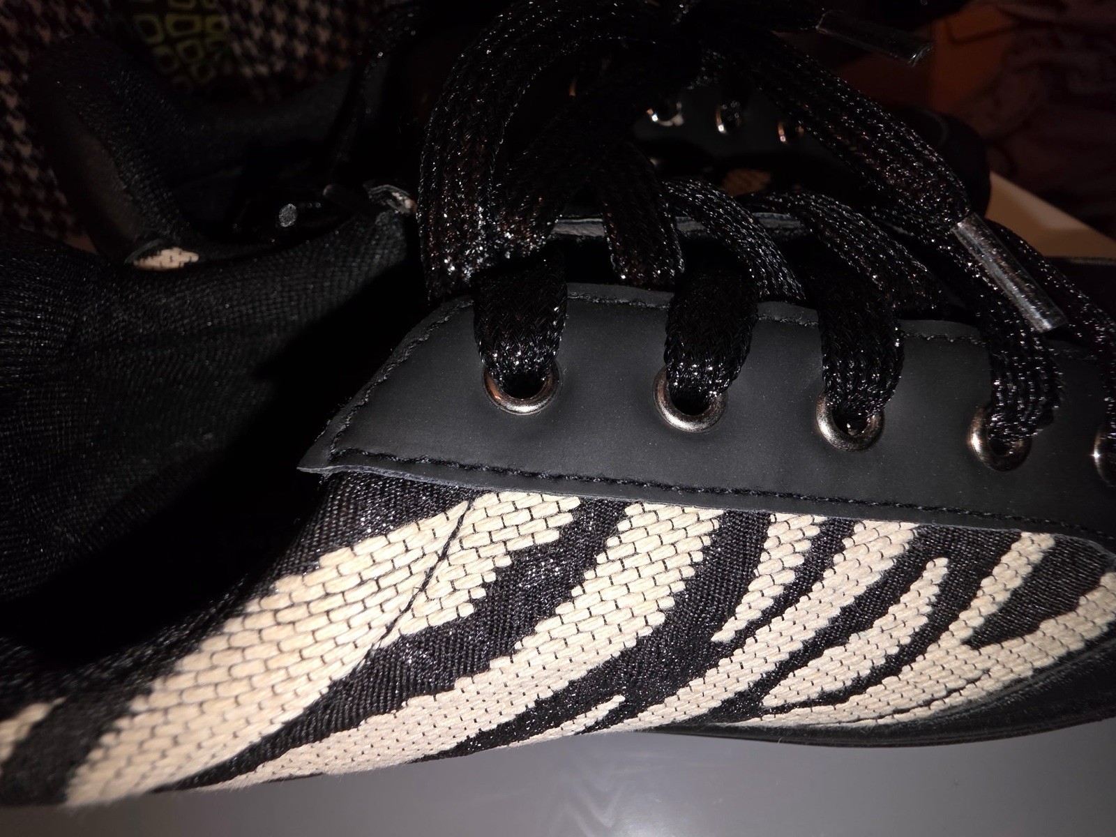 Statement Black and White Zebra-print Sneakers. Faux Leather Low-top Platform