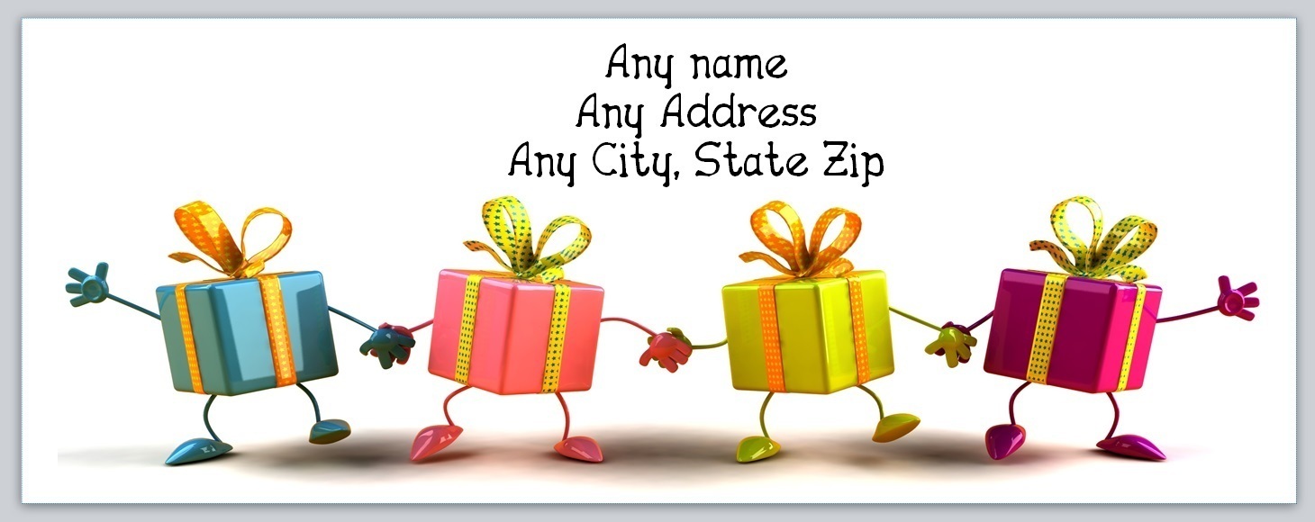 Personalized Address Labels Gift Boxes Christmas (AC 230)