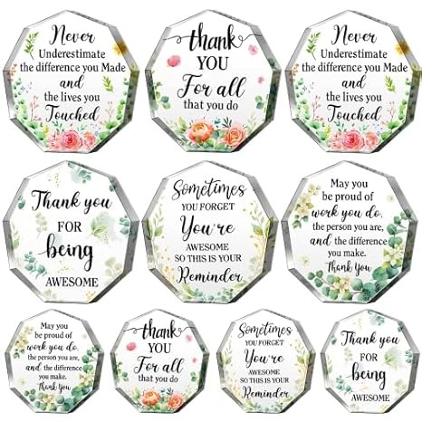 10 Pcs 2.36" Acrylic Award Plaques - Personalized Thank You Gifts for All