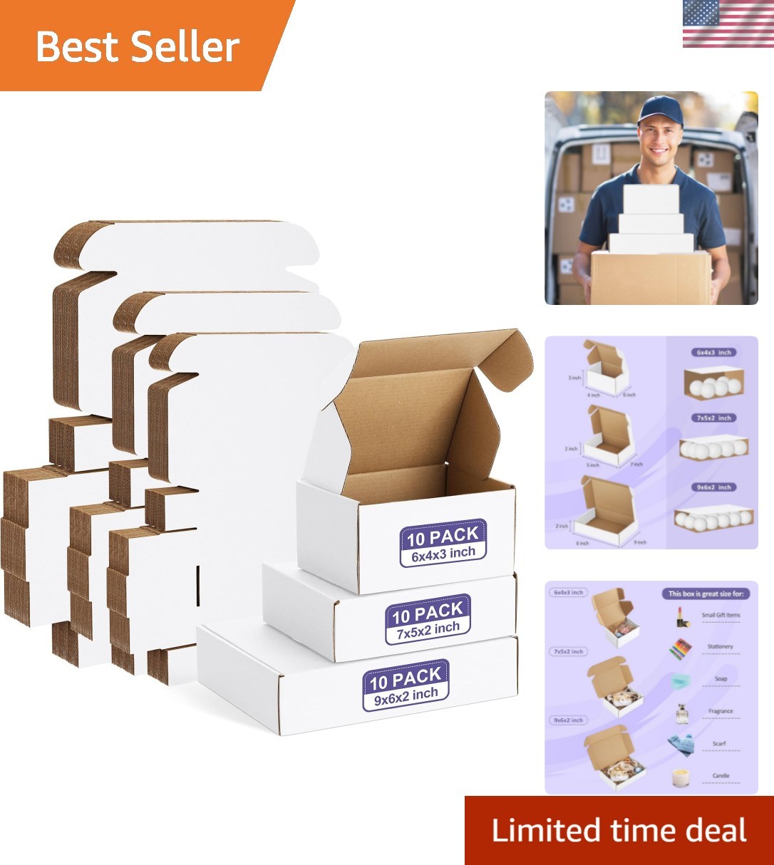 Eco-Friendly 30 Pack Small Shipping Boxes - Perfect for Gifts & Retail Needs